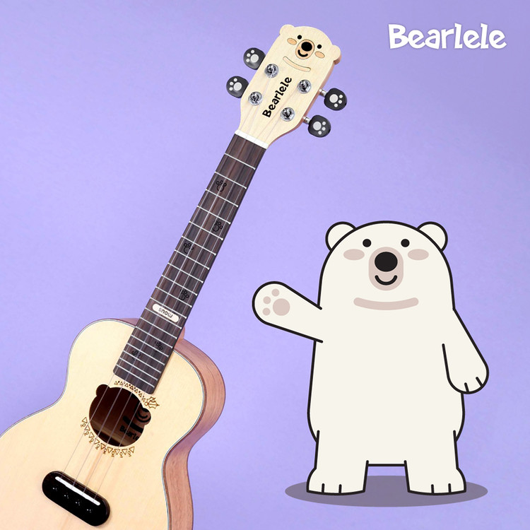 Bearlele Snow - Konzert Ukulele inkl. stabilem Gigbag