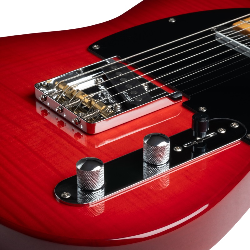 Prodipe Telecaster TC90, alder  trans red