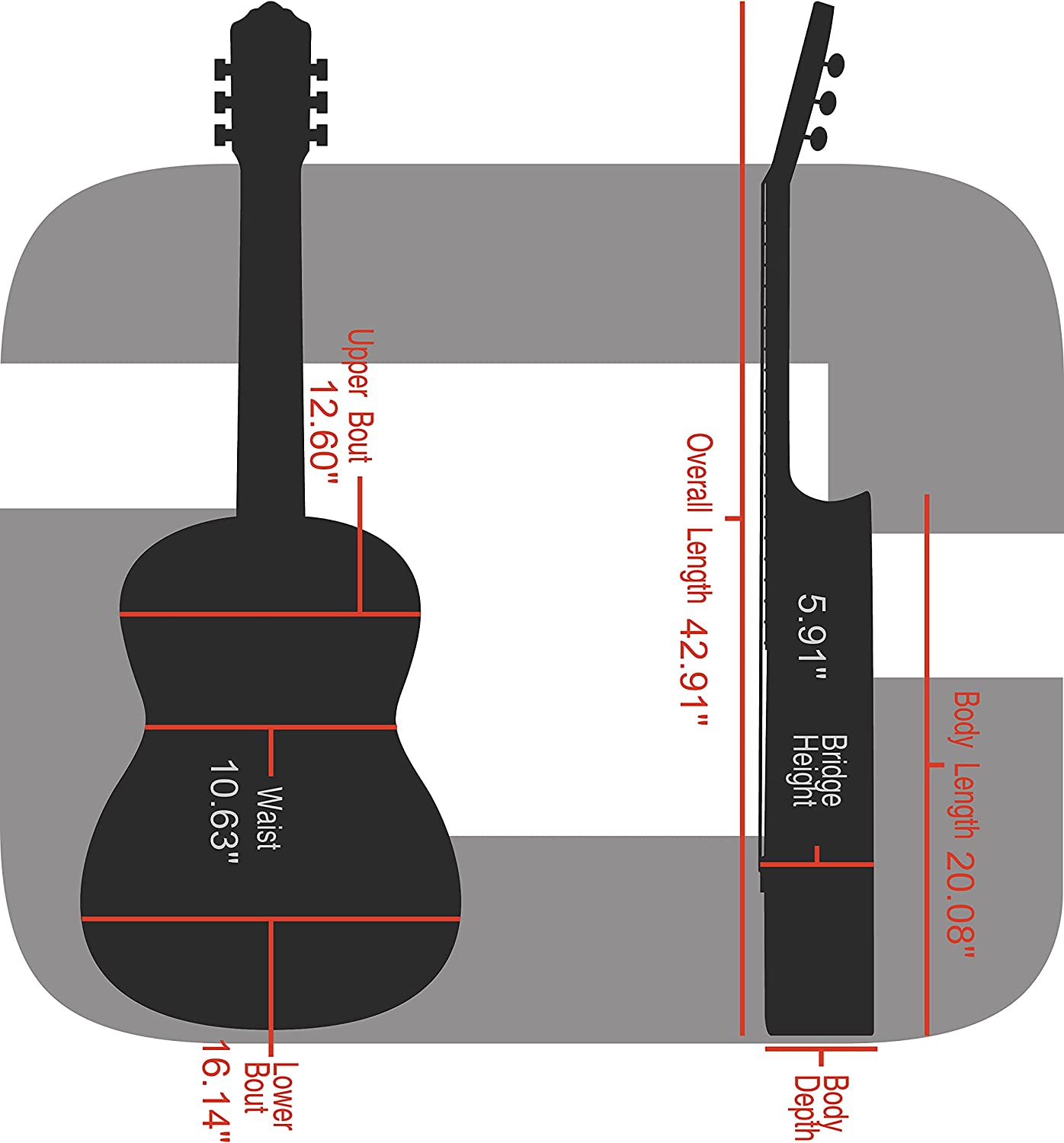 Crossrock CRF2021 OM  Fiberglass OM/000-Style Gitarren, black