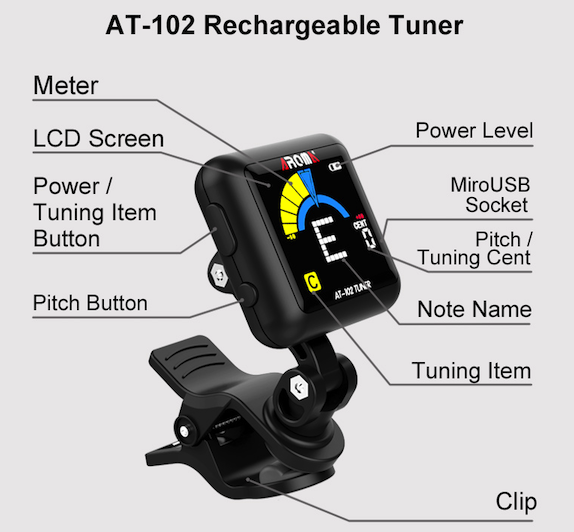 Aroma Clip Tuner  wiederaufladbar AT-102