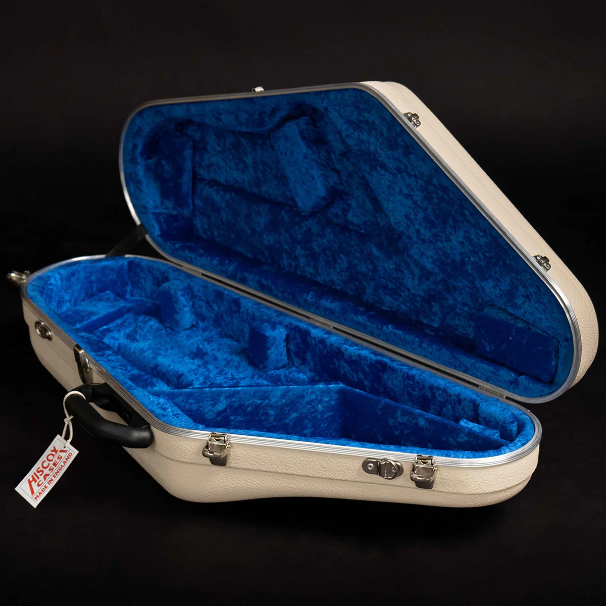 Hiscox WTS Tenor Saxophonkoffer, ivory / blue