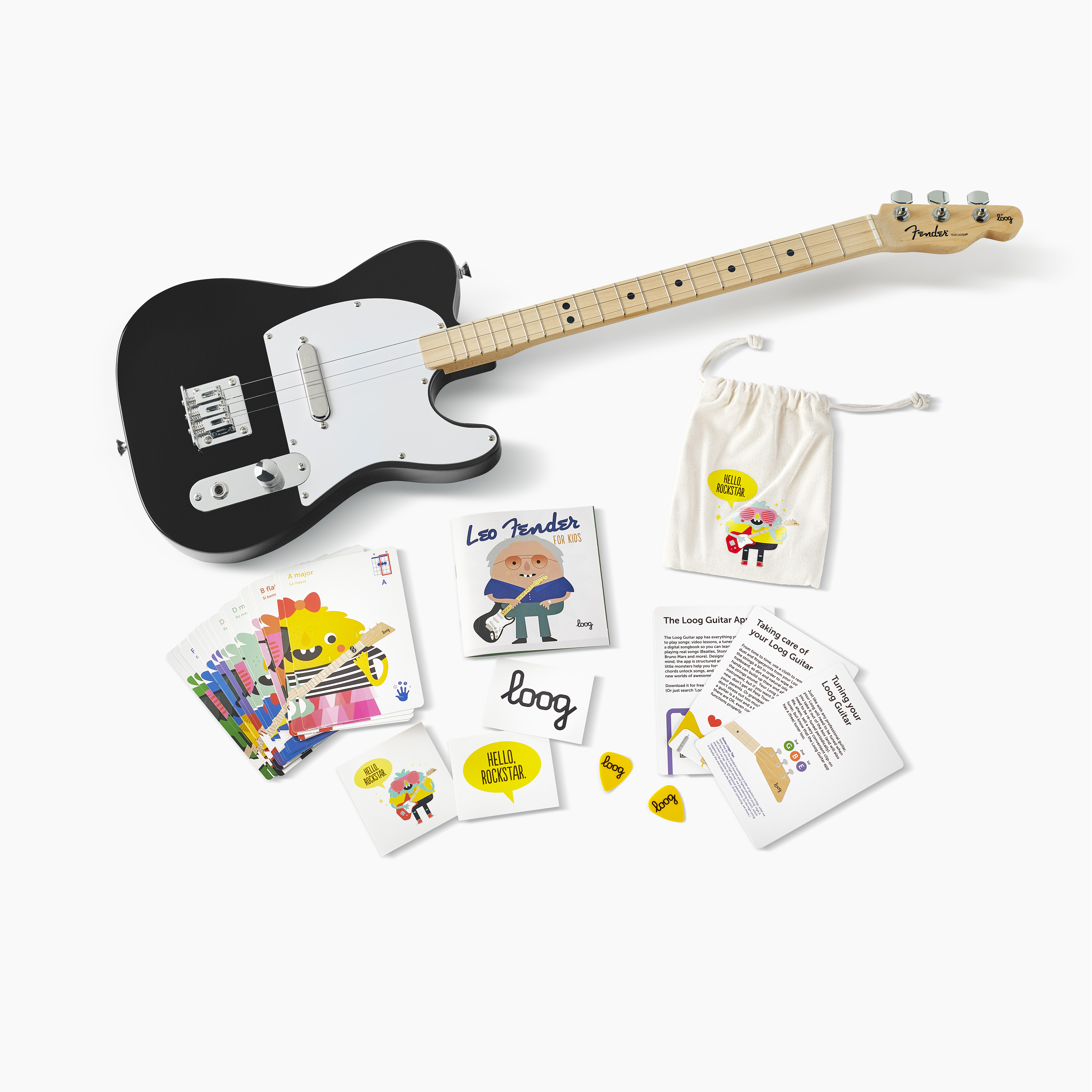 Fender X Loog Telecaster Electric Guitar, black