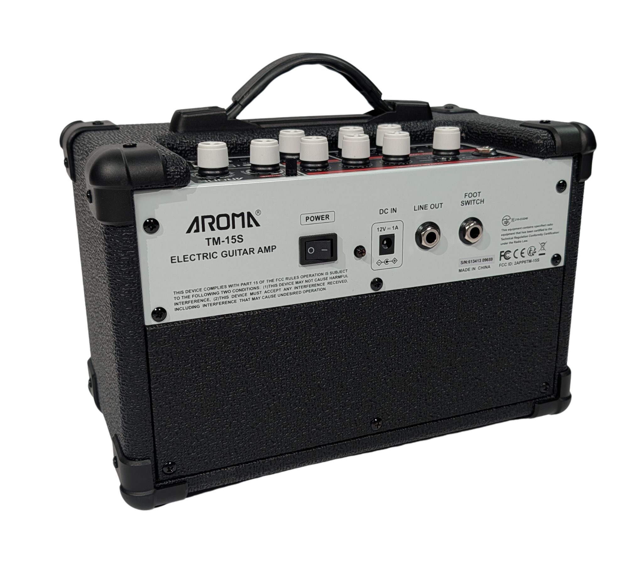 Aroma TM-15S E-Gitarrenamp 15W mit Fußpedal