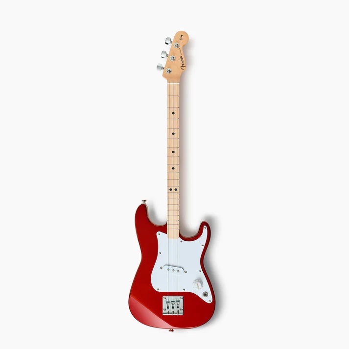 Fender X Loog Stratocaster Electric Guitar, candy apple red